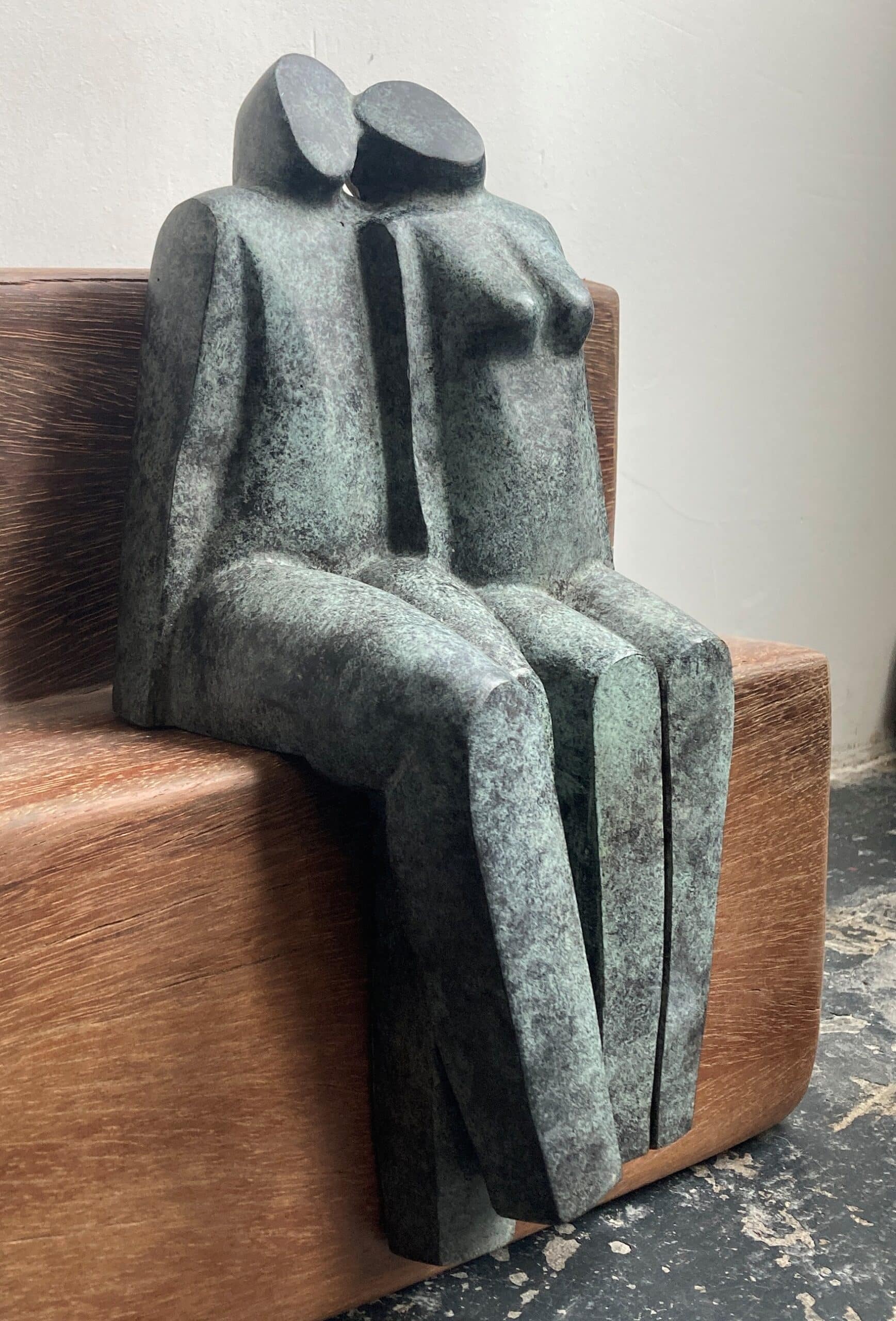 Paar op de bank - brons