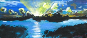 Ondergaande zon Lauwersoog I