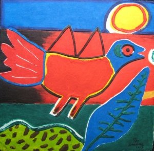 Oiseau rouge