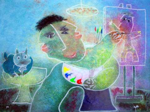 Pintor y gato