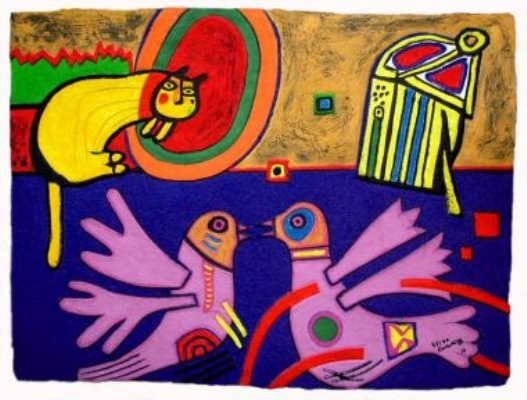 Deux Oiseaux et un Chat