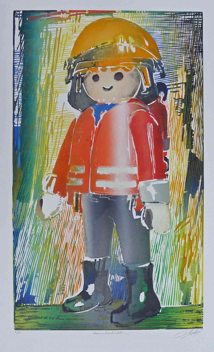 Homme en tenue de combat