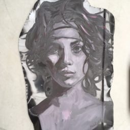 Portret op metalen plaat