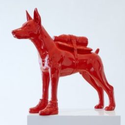 Cloned doberman with petbottle - Red
