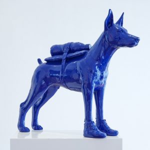 Cloned Doberman with Pet Bottle - Blue